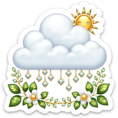 White and glittery gold with marble stones, vines, divine, heavenly, spiritual, pure, glowing, cute clouds, sunshine, sparkly, beautiful, elegant, luxurious, pretty, aesthetic scenery scene picture   sticker