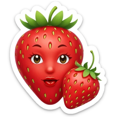 strawberry 🍓 and red kiss 💋 fashioned stylish little emoji for “slay” reaction sticker