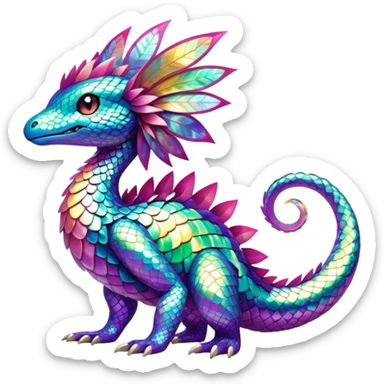 Shiny Exotic Tropical Pokémon-Fakémon-hybrid-creature (full body) sticker