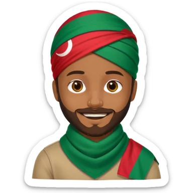 A Boy with Trimmed Beard With a Bangladesh flag Bandana sticker