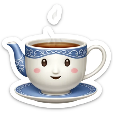 A teacup with hot tea  sticker