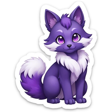 Kawaii dark fantasy ethereal anthro fursona Fakemon with tufted tail  sticker