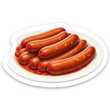 Cinematic Realistic Chorizo Dish Emoji, featuring spicy, robust sausage slices rendered with vivid textures and dynamic, appetizing lighting. sticker