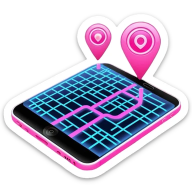 pink gps map lines sticker