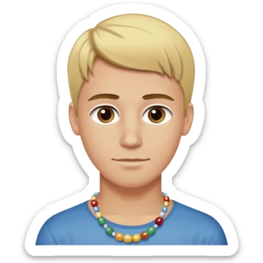 create couple emojis, tall blonde beaded guy, and short brown hair hazel eyed girl sticker