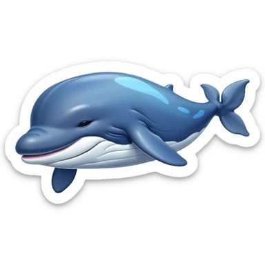 Meme-Worthy Cute Sleeping Humpback Whale Portrait Emoji, Head resting peacefully with a contented smile, showcasing an enormous blue-gray body with gently drifting pectoral fins and eyes softly closed in serene slumber, Simplified yet adorably endearing features, highly detailed, glowing with a soft, drowsy deep-sea light, high shine, relaxed and utterly lovable, stylized with an air of playful oceanic laziness, soft glowing outline, capturing the essence of a sleeping humpback whale that feels destined to become the next viral icon of adorable marine rest! sticker