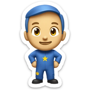 Vault boy holding thumbs up, winking. Wearing a blue jump suit, with a tallow number 101 on the chest  sticker