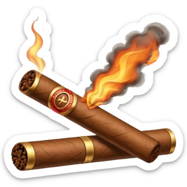 cigar with a prohibition symbol sticker