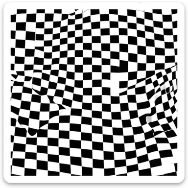 pure 8x8 checkerboard pattern with alternating black and white squares only, absolutely nothing else sticker