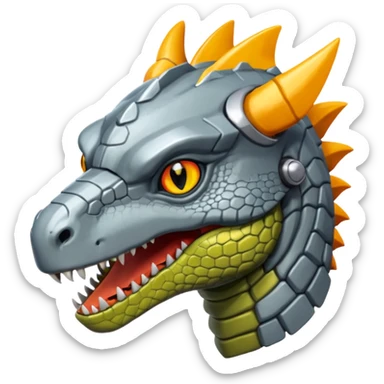  Cool Edgy Shiny Futuristic Greymon-Reptile full body sticker