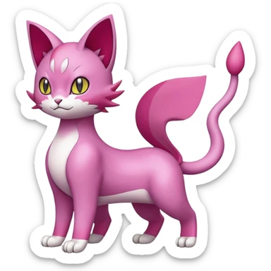 Liepard-Skitty-Delcatty-Pokémon-Fakémon-hybrid-creature (full body) sticker