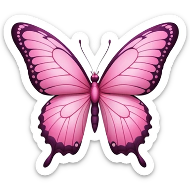 Pink butterfly emoji sticker