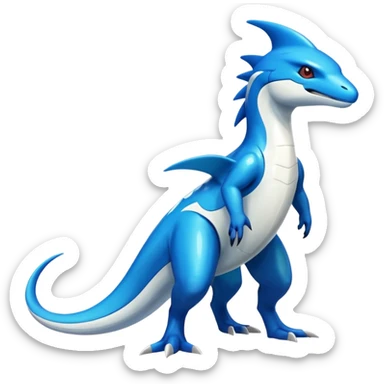 Shiny Glossy Oily Futuristic Latios-Gabite-Amaura-Salandit-Helioptile-fusion (full body) sticker