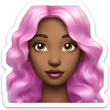 mermaid, model, magical, pink lips, iridescent, mystical, shiny, holographic, highlights, scales  sticker