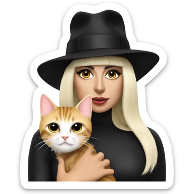 Lady Gaga with cat sticker