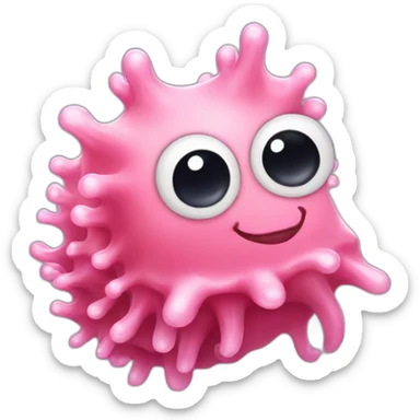 cute pink sea slug sticker
