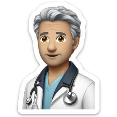 DR Shepherd from grey’s anatomy with grey hairs without glasses young sticker