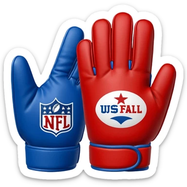  #1 glove nfl thumbs up   in blue (#00A3E0) and red (#F9423A)  sticker