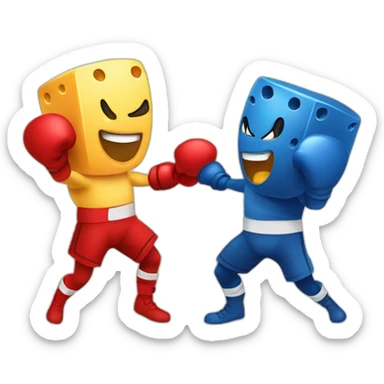 Create a dynamic vector illustration of a chees  boxing scene on a white background, capturing the essence of excitement and competition in a whimsical or playful style. sticker