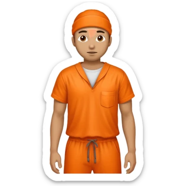 prisoner man in orange clothing sticker