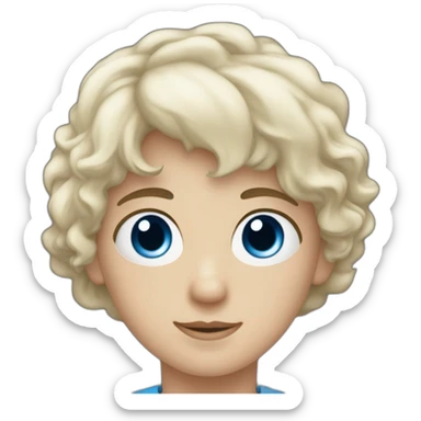 Un garçon pas trop blanc au cheveux noir et au yeux sombre qui tient une fille au yeux bleu et cheveux blanc dans ses bras sticker