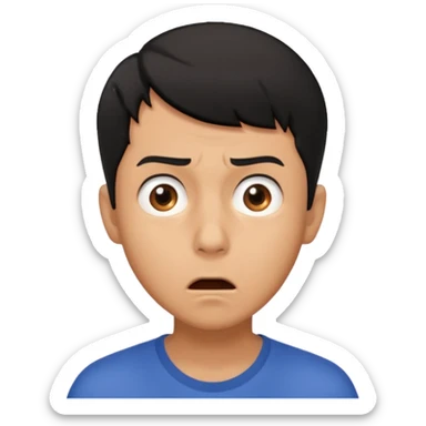 I want the the guy emoji but have him with a scared face looking up sticker