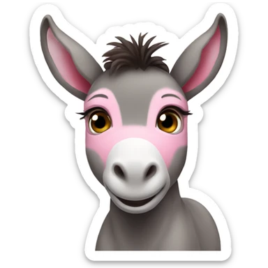 Pink baby donkey sticker