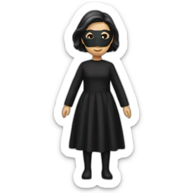 nano car with a person wearing black dress with black mask sticker