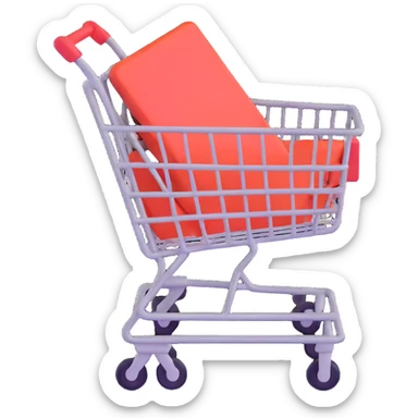 shopping cart with furniture sticker