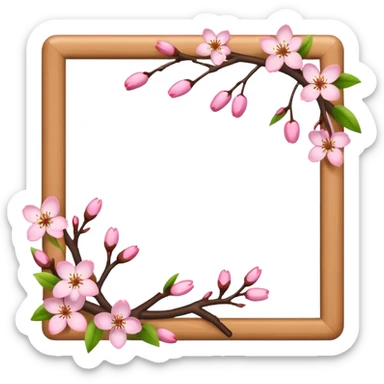 emoji style frame with cherry blossoms sticker