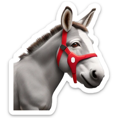 Donkeys kong les yeux rouges fatigué avec un casque AirPods Max sur la tête sticker