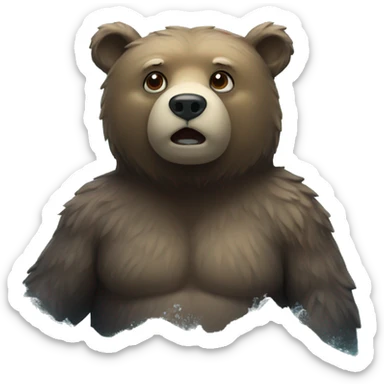 Bear in the ocean sticker