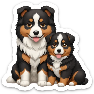Dog samoyed and bernese puppy sticker