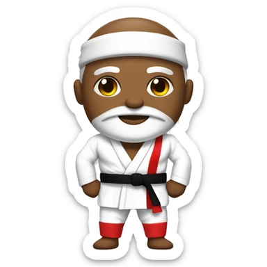 Buff Brazilian jiujitsu Black belt with Santa outfit sticker