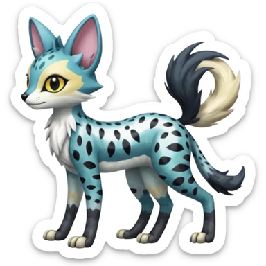 Colorful Shiny Furry Cute Realistic Meloetta-Trico-Silvally-Nargacuga-Sergal-Serval-Fakémon-creature-hybrid sticker