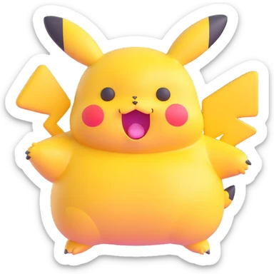 round chubby Pikachu with blemishes sticker