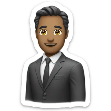 man in suite call to come here sticker