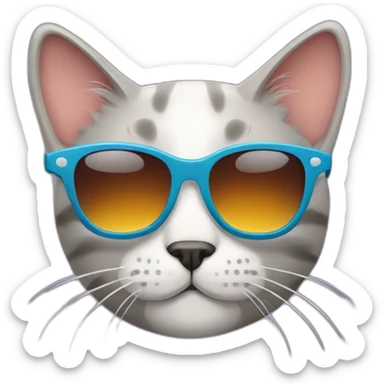 Cat with sunglass sticker
