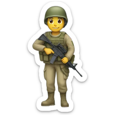 A soldier holding the Israeli flag sticker