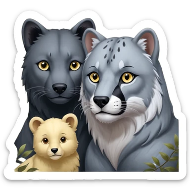 Fai un emoji per ognuno di questi personaggi del libro della giungla: Akela, Bagheera, Baloo, Kaa, fratel Bigio, Raska, Rama, Ikki, Chill e Mang sticker