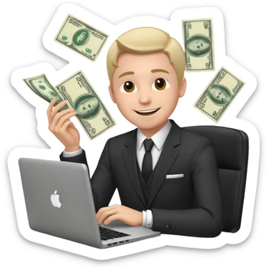 aktien experte er sitz am laptop und verdient durchs traden geld

geld sollte um ihn herum sein sticker