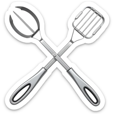 hinged metal grilling tongs sticker