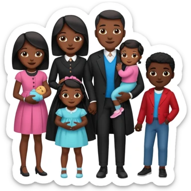 A fam of 7 mom dad big bro big sis middle sis and 2 baby we r black skin coulor and we r fine and baddies sticker