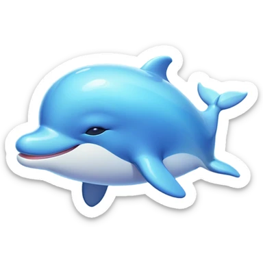 Meme-Worthy Cute Sleeping Bottlenose Dolphin Portrait Emoji, Head resting peacefully with a contented smile, showcasing a shiny, glossy body with eyes gently closed in serene slumber and a graceful, streamlined form, Simplified yet adorably endearing features, highly detailed, glowing with a soft, drowsy aquatic light, high shine, relaxed and utterly lovable, stylized with an air of playful laziness, soft glowing outline, capturing the essence of a sleeping dolphin that feels destined to become the next viral icon of adorable rest! sticker