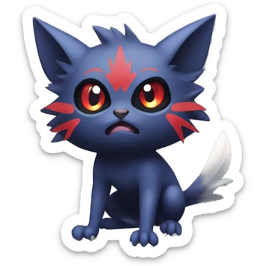 Edgy Cute Cool Kawaii Litten-Zorua-Noibat-Absol-Pokémon Full Body sticker