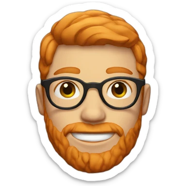 ginger guy with round glasses, short hair and stubble sticker