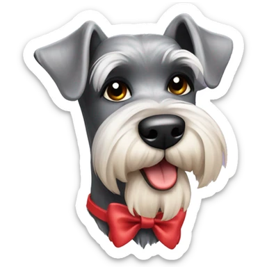 Schnauzer with bow sticker