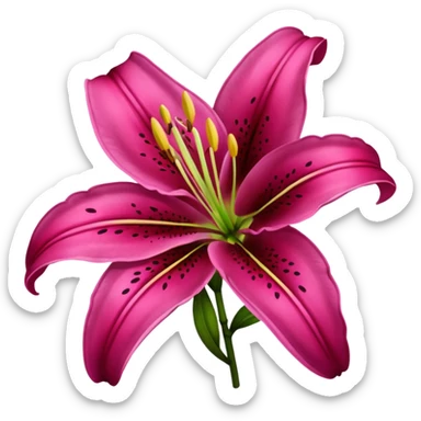 dark pink lilium sticker