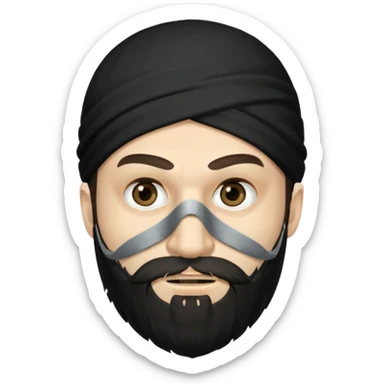  portrait of robber with scruffy beard with mask sticker