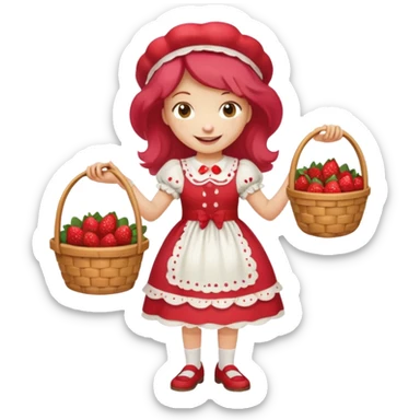 modern day cartoon character strawberry shortcake full body sticker